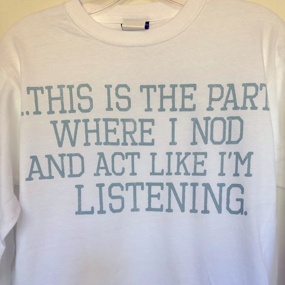 I’m Not Listening Long Sleeve Crop t shirt - Picture 3 of 3